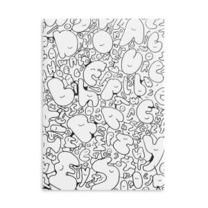 Letters flowing ----- Hardcover Notebook with Puffy Covers